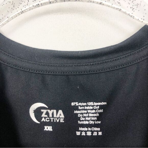 ZIYA ACTIVE | High Neck Black Crop Top Active Sports Bra Women’s Size XXL - Picture 7 of 9